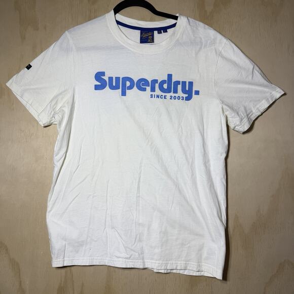 Superdry Other - Superdry Men’s White Graphic T-Shirt Blue Logo “20” Back Size XL